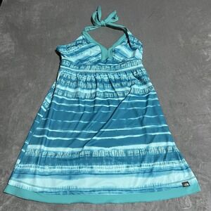 The North Face Halter Dress Womens Large Teal Turquoise V Neck Cover Up Beach